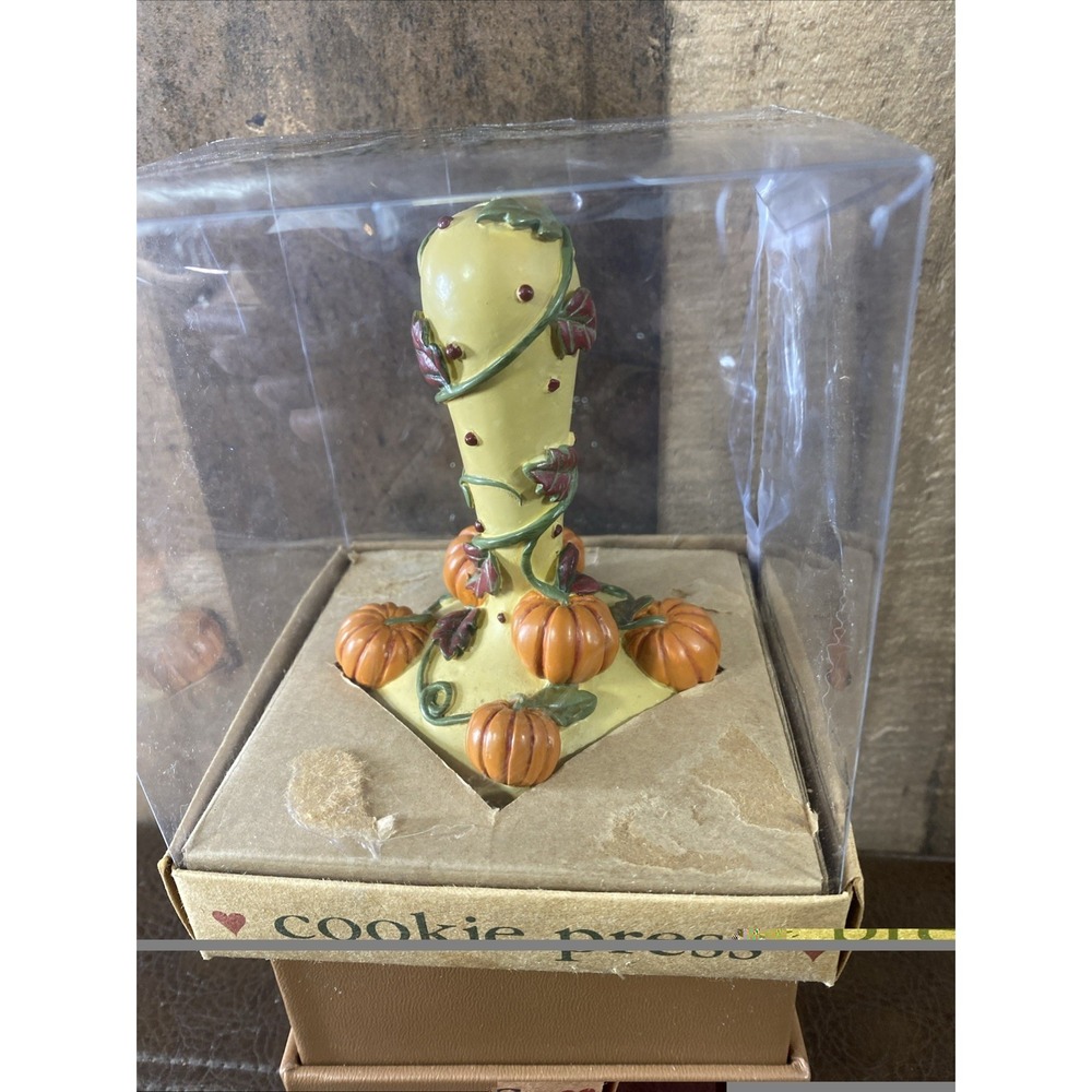 Vtg Wilton Shaker Hearth Cookie Press Terra Cotta Jack O‎ Lantern Pumpkins 1997